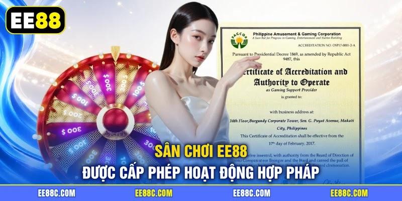 Sân chơi EE88 được cấp phép hoạt động hợp pháp Sân chơi EE88 được cấp phép hoạt động hợp pháp